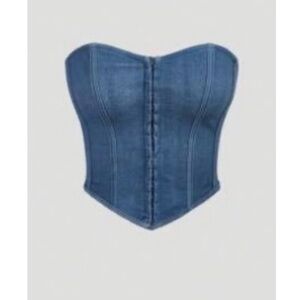 Blue Denim Corset Top